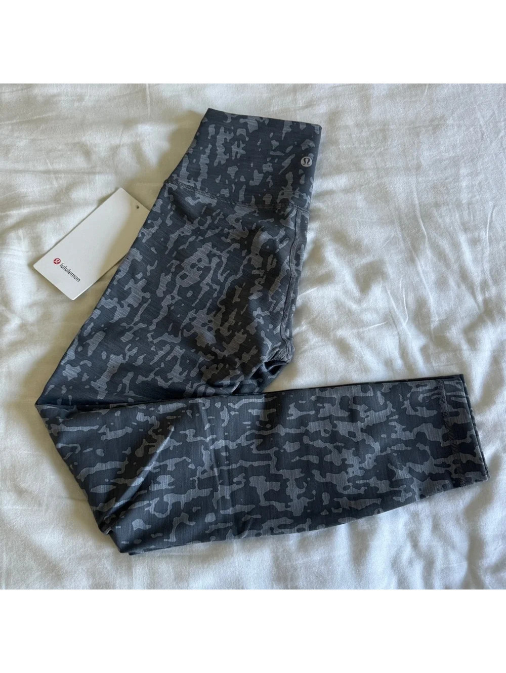 🆕 Lululemon Wunder Train HR Tight 25” Print Heathered PU Black Asphalt Grey